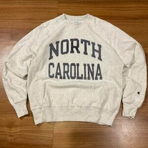 Vintage Champion North Carolina Reverse Weave Grey Medium Crewneck Sweatshirt
